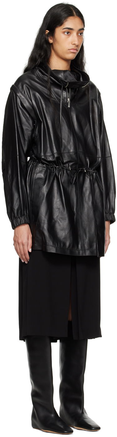 Tuulitakki Helmut Lang Helmut Lang Leather Anorak Musta | O04HW606, 1