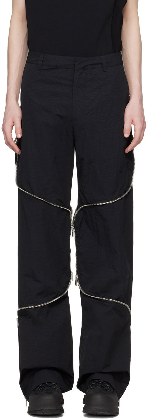 Cargo housut HELIOT EMIL Phyllotaxis Zip Detail Trousers Musta | PRESS24_M_10_156_BLK01, 0