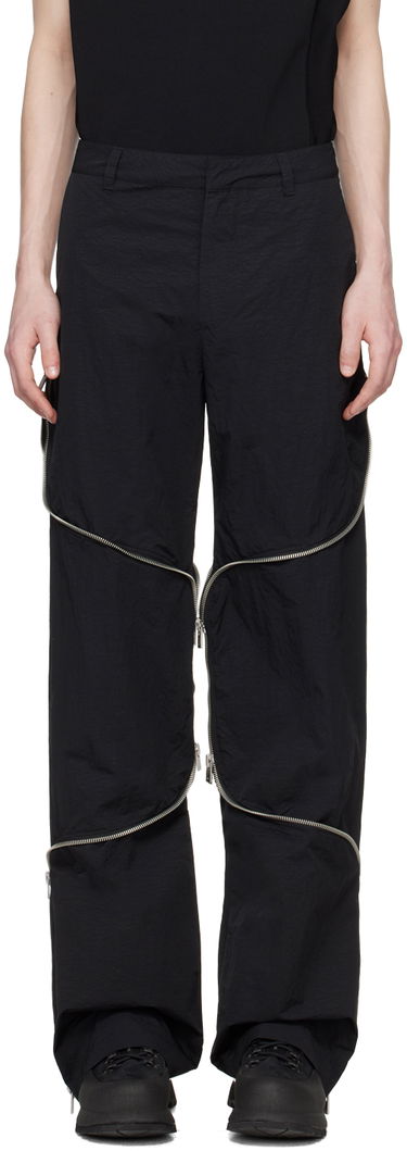 Cargo housut HELIOT EMIL Phyllotaxis Zip Detail Trousers Musta | PRESS24_M_10_156_BLK01, 0