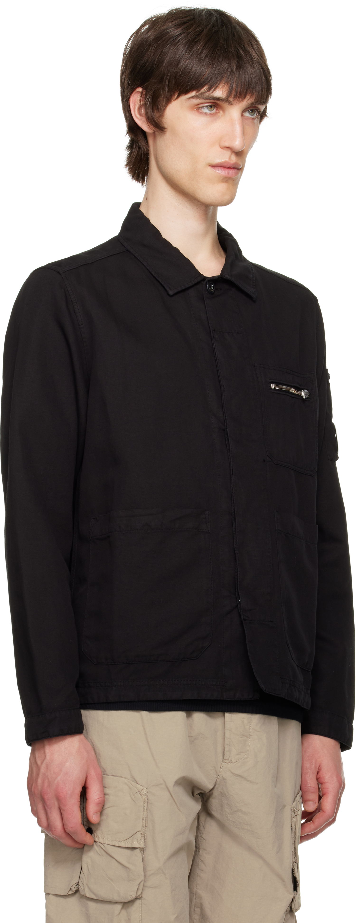 Takki C.P. Company C.P. Company Cotton Linen Overshirt Musta | 18CMOS200A-006273G, 1