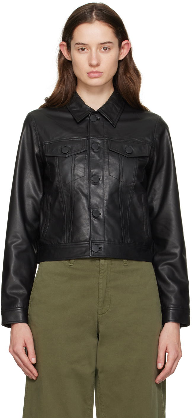 Takki rag & bone rag & bone Debbie Leather Jacket Musta | WAW23H20161816