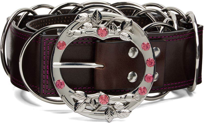 Vyöt Chopova Lowena Chopova Lowena Ring Belt with Floral Gemstone Buckle Monivärinen | 6716