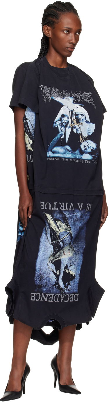 Mekko VETEMENTS Vetements Cradle of Filth Multi T-Shirt Maxi Dress Musta | WCF76DR995B, 3