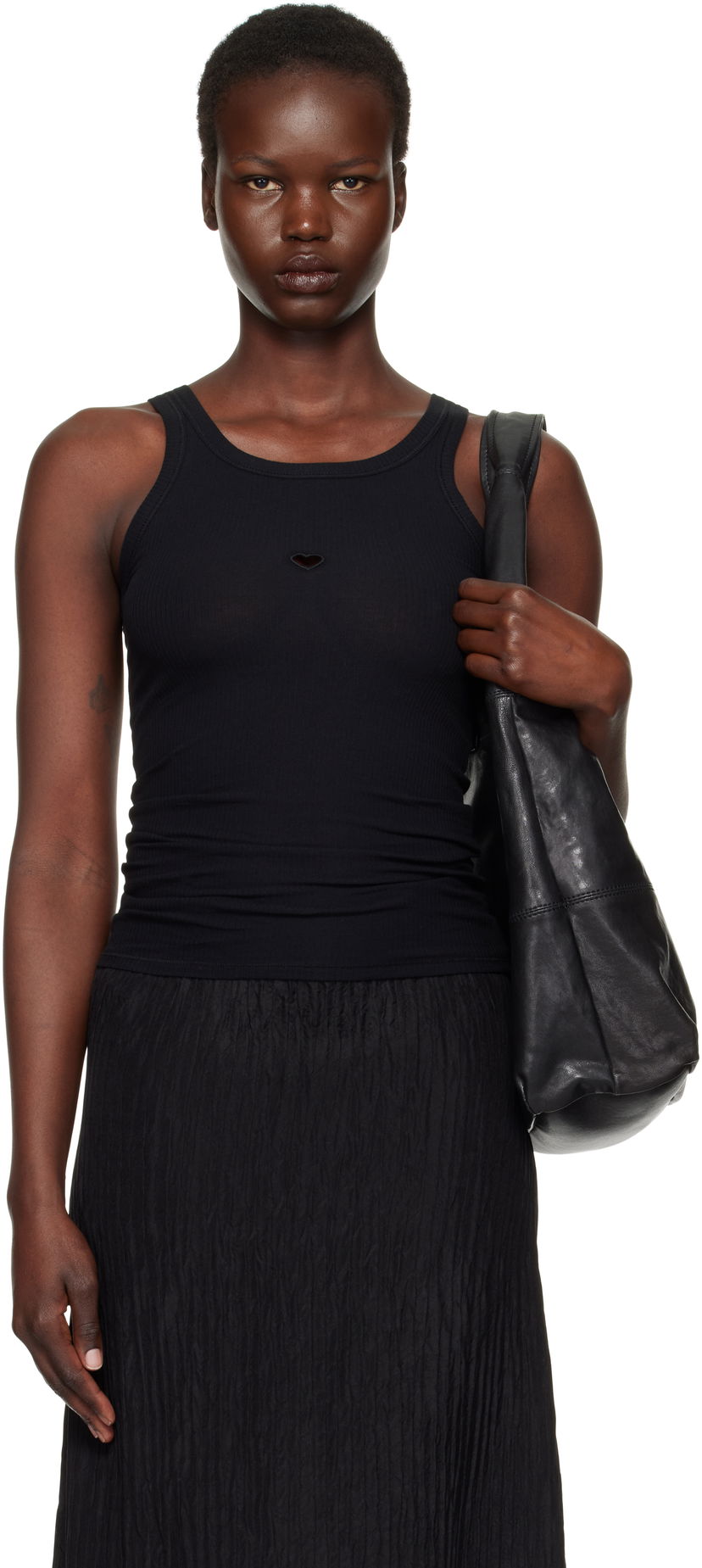 Tankkitoppi Baserange Heart Tank Top Musta | TOHT-RB-000