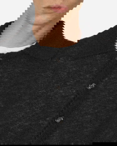 Villapaita OUR LEGACY Fuzzy Alpaca Evening Polo Cardigan Musta | M4213ECFSE 001, 5