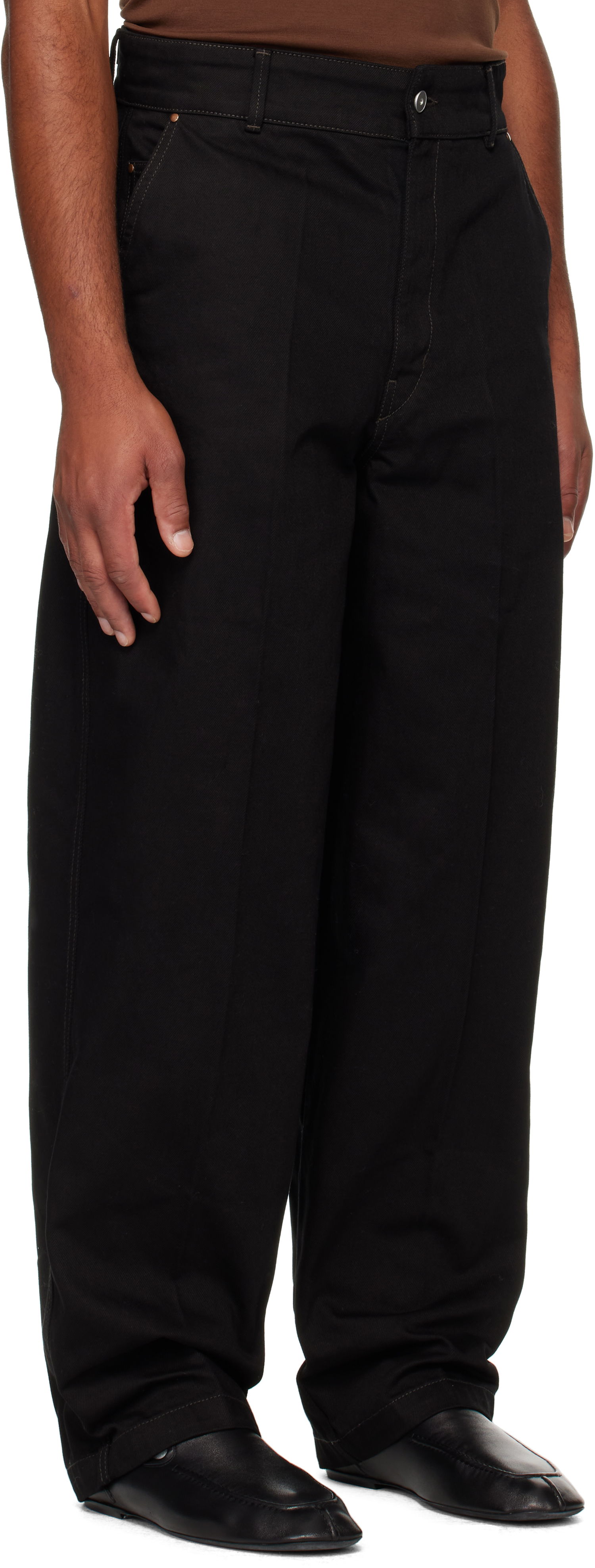 Jeans LEMAIRE LEMAIRE Maxi Barrel Workwear Jeans Musta | PA1261 LD1055, 1