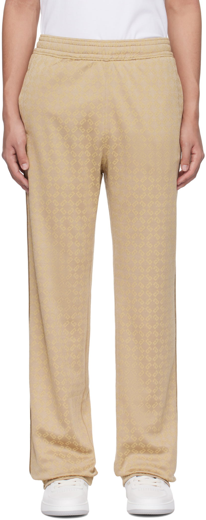Verryttelyhousut Givenchy Shiny Monogram Jacquard Sweatpants Beige | BM51HS316G277