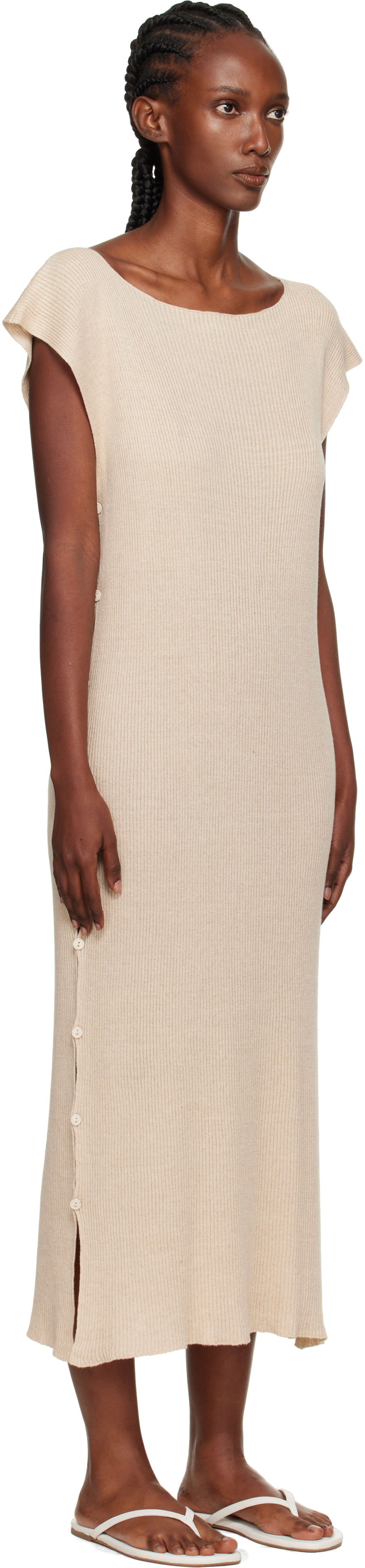Mekko Baserange Baserange Franca Maxi Dress Beige | DRFR-LS-AU25, 1