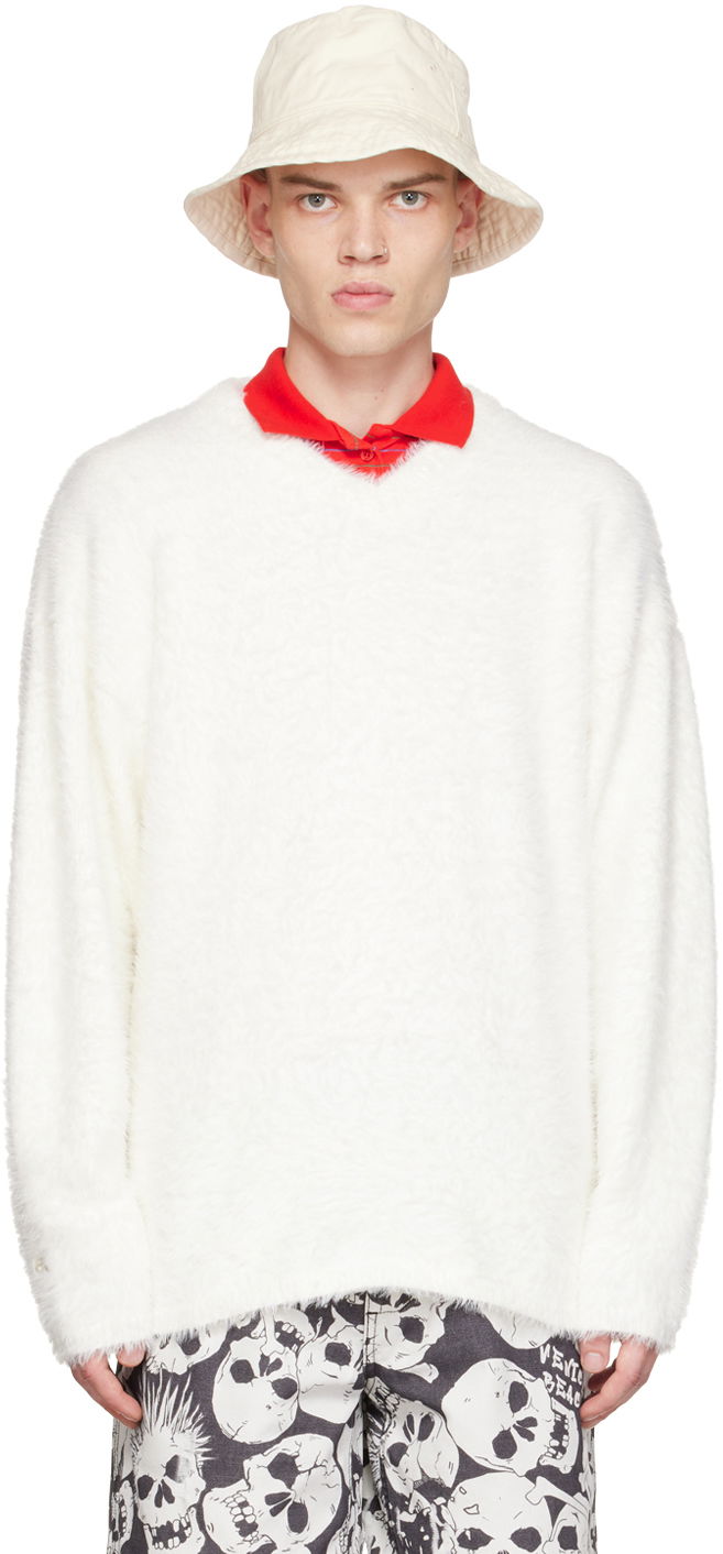 Villapaita ERL Hairy Knitted Sweater Valkoinen | ERL05N010