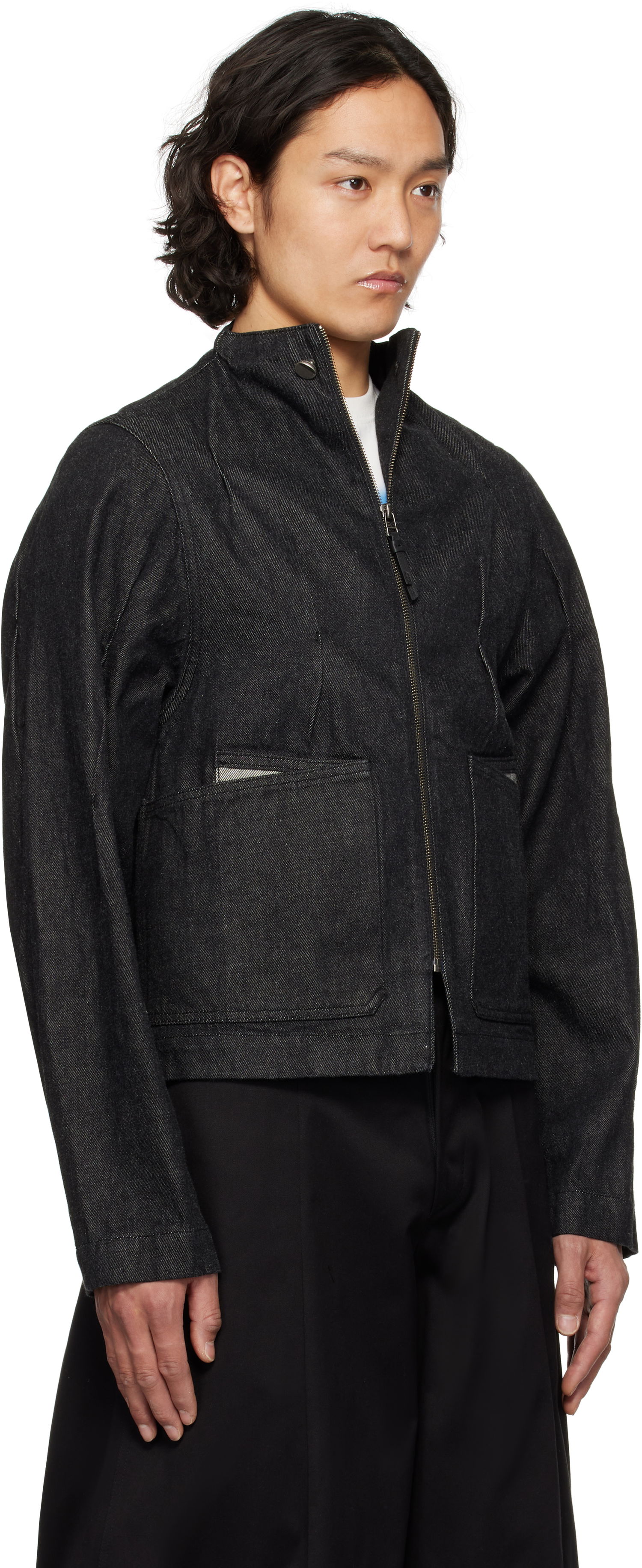 Takki ADER ERROR ADER error Pintuck Denim Jacket Musta | BO01SSJK0108BK, 1