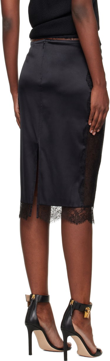 Hame Tom Ford TOM FORD Knee-Length Lace Inserts Midi Skirt Musta | GC5812-FAX1095, 2
