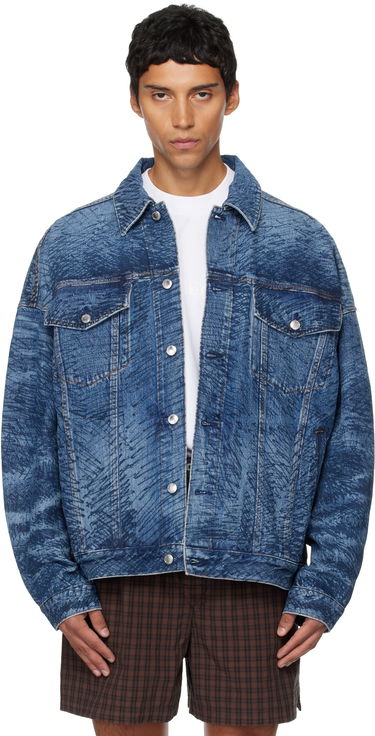 Takki Alexander Wang Alexander Wang Graffiti Oversized Denim Trucker Jacket Sininen | 6DC3252831, 0
