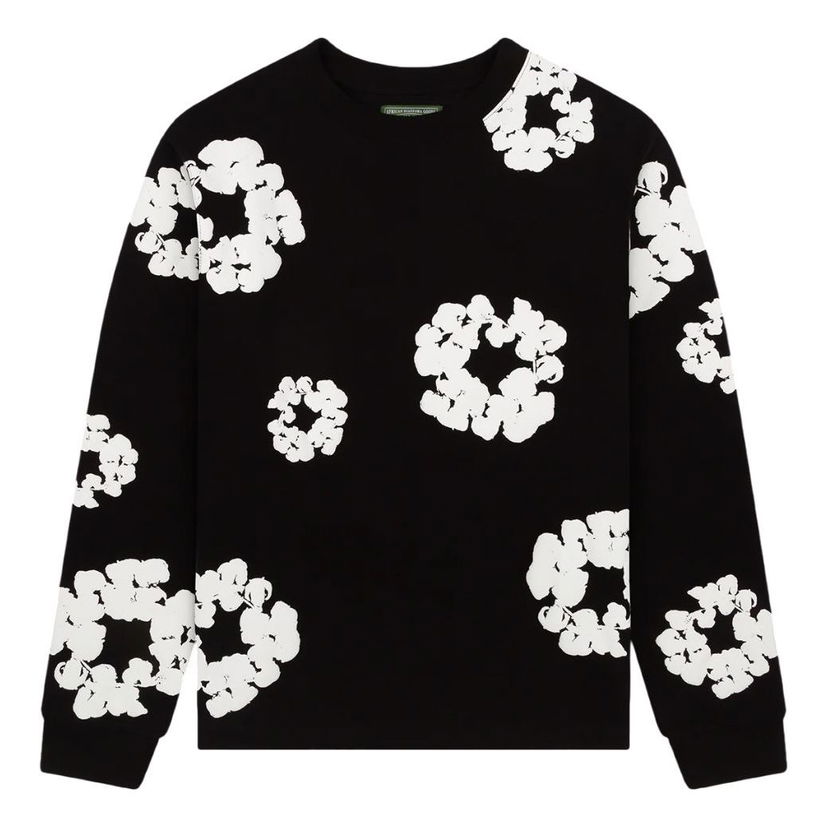 Huppari Denim Tears Denim Tears Wreath Print Long Sleeve T-Shirt Musta | DT-058