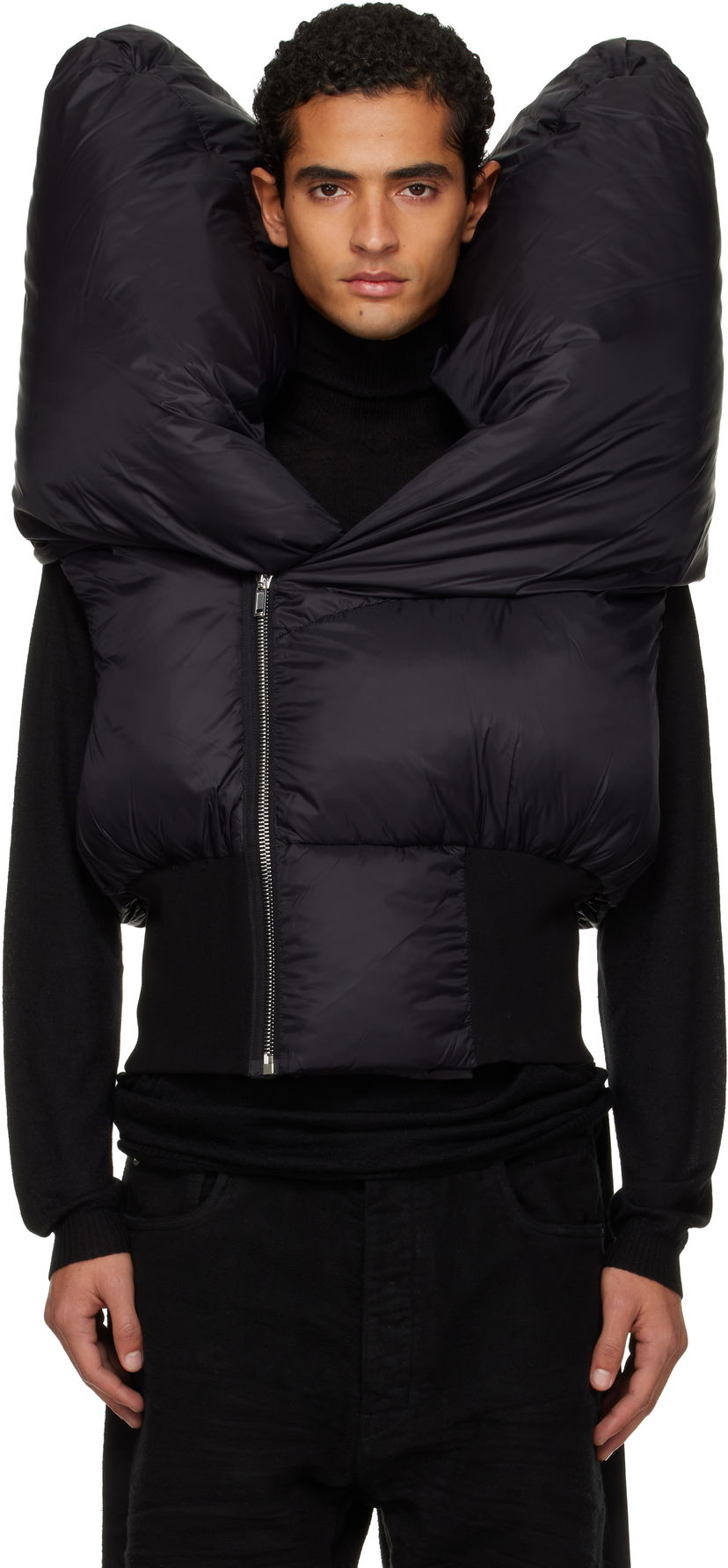 Liivi Rick Owens Concordians Anubis Padded High-Collar Vest Musta | DU02E7790 NP