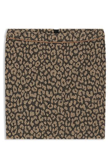 Hame BOSS Leopard Jacquard Mini Skirt Ruskea | 50545996