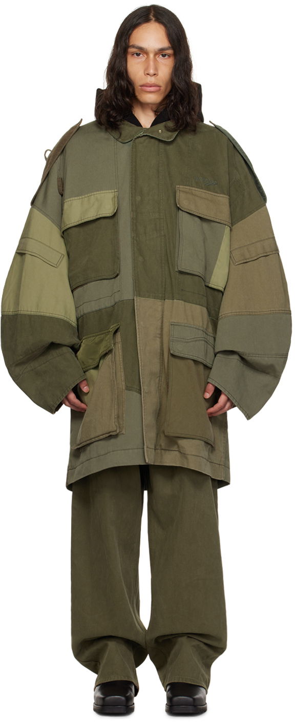 Parka We11done Paneled Jacket Vihreä | WD-JP3-23-149-U-KK