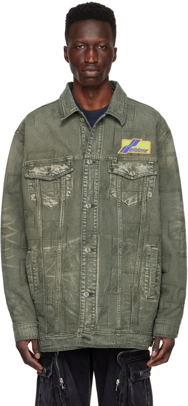 Takki We11done We11done Jacquard Logo Denim Jacket Vihreä | WD-DJ1-22-366-U-KK, 0