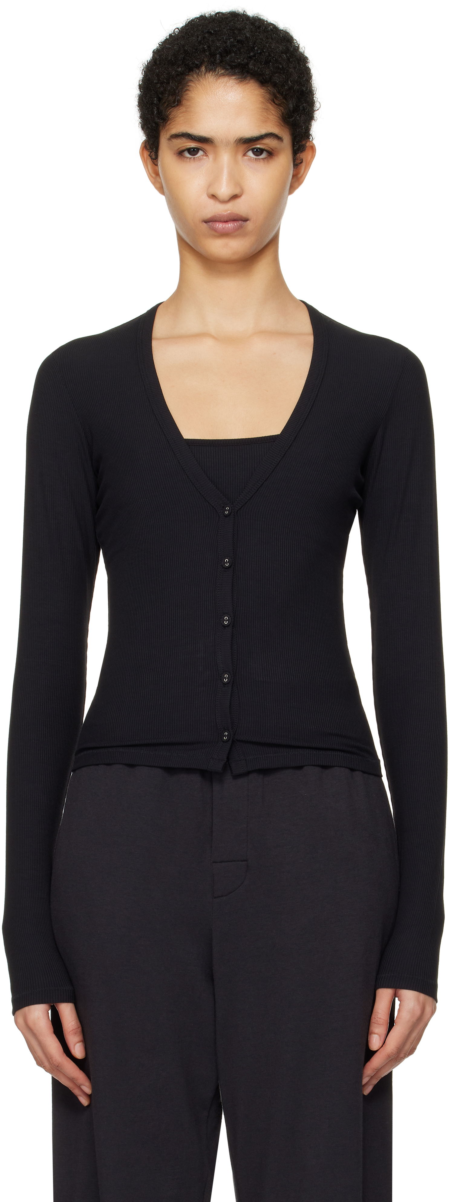 Villapaita SKIMS Lounge Knit Cardigan Musta | LS-LST-6742W, 0