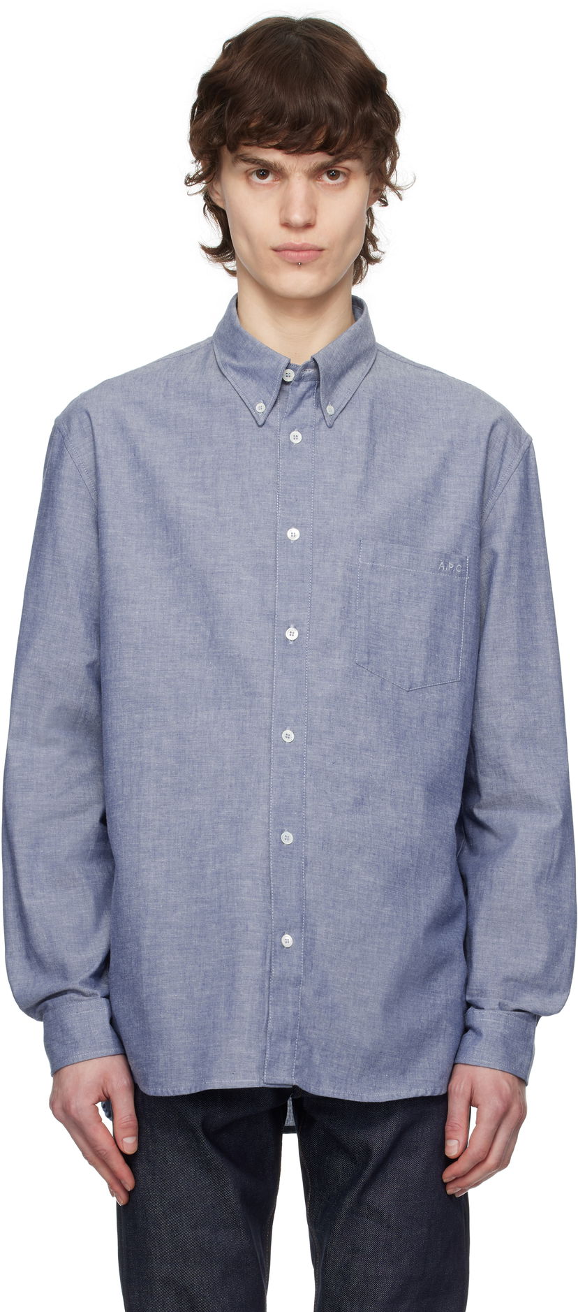 Paita A.P.C. A.P.C. Edouard Embroidered Shirt Sininen | COHDV-H12509