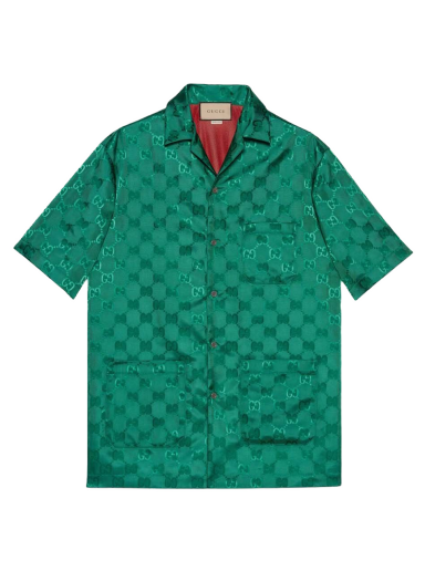 Paita Gucci GG Canvas Nylon Bowling Shirt Vihreä | 673622 ZAEBN 3239