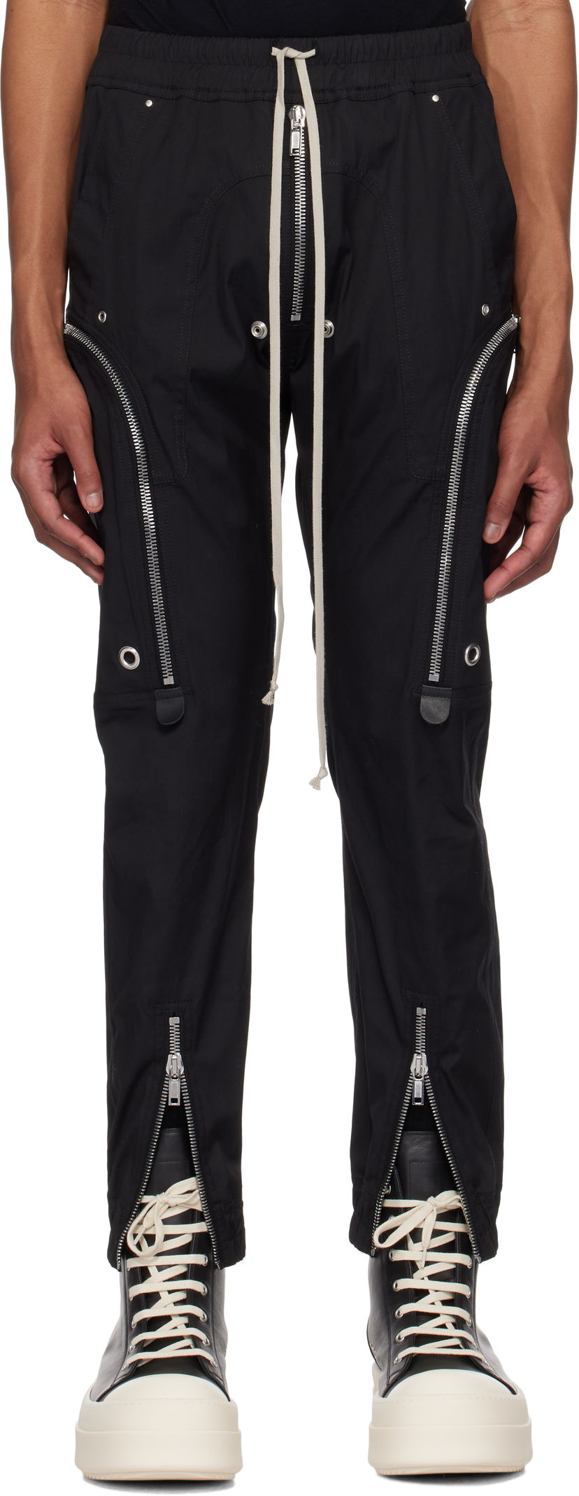 Cargo housut Rick Owens Rick Owens Hollywood Bauhaus Cargo Pants Musta | RU01E5377 TE