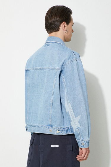 Takki BAPE A Bathing Ape Metal Logo Pin Oversize Denim Jacket Sininen | 1J80140056, 2