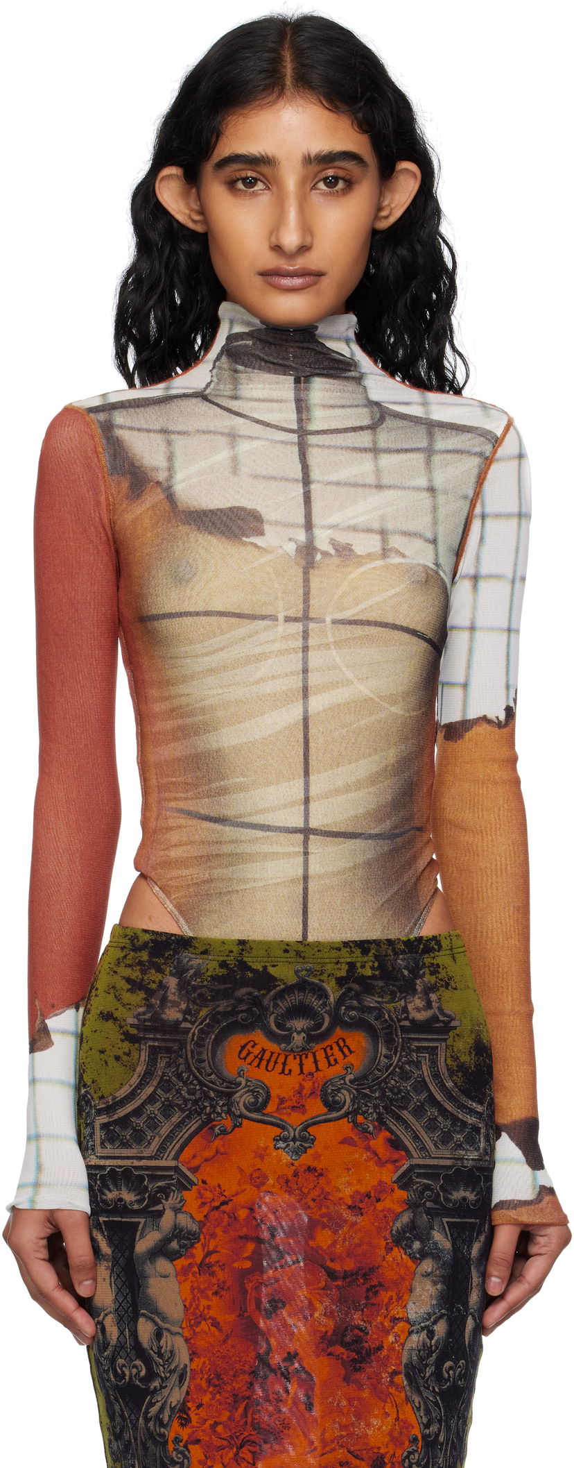 Body Jean Paul Gaultier Jean Paul Gaultier Twisted Printed Fire Bodysuit Monivärinen | 25/03-W-TO308-M003P-150100
