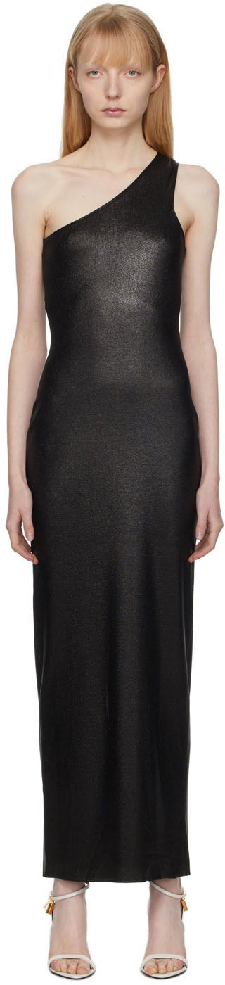 Mekko Tom Ford One Shoulder Glossy Long Dress Musta | ACK287-YAX370