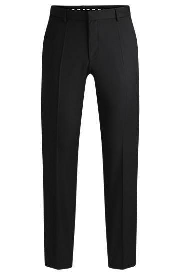 Housut BOSS Regular-Fit Virgin-Wool Serge Trousers Musta | 50469183