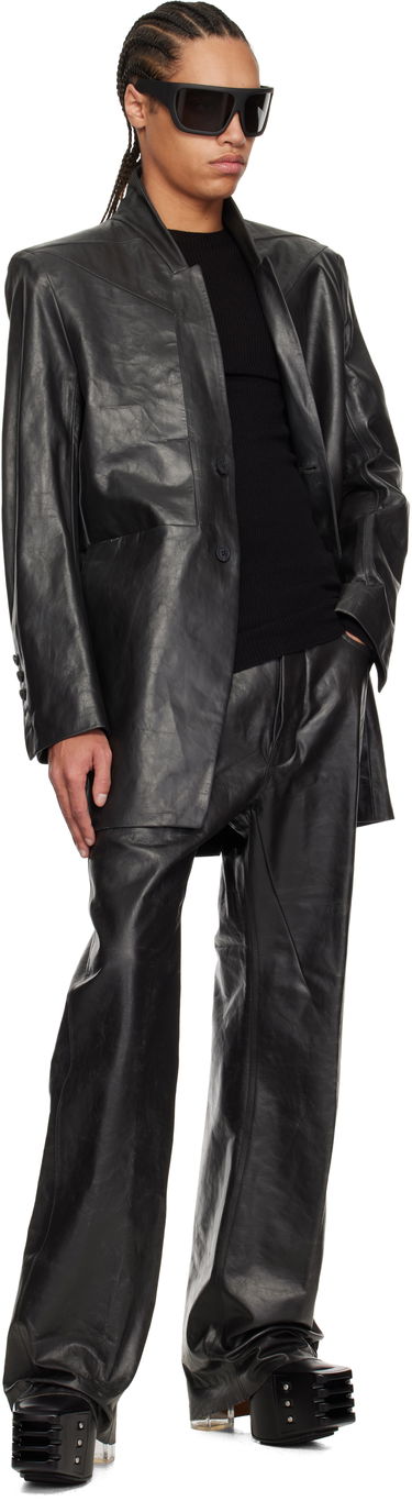 Takki Rick Owens Rick Owens Hollywood Lido Leather Jacket Musta | RU01E5753 LTP, 3