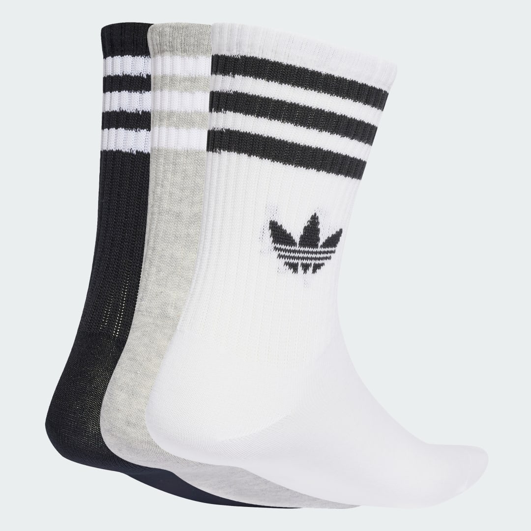 Sukat adidas Performance 3-Stripes Crew Socks - 3 Pairs Harmaa | JV7403, 0
