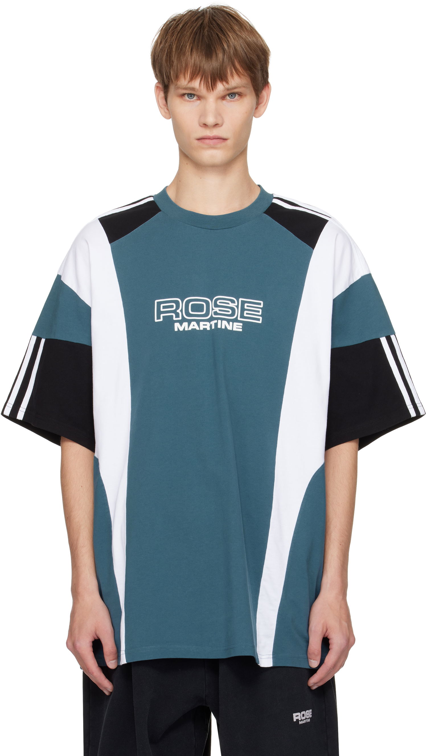 T-paita Martine Rose Martine Rose Oversized Panelled T-Shirt Turkoosi | 630JE01529D, 0