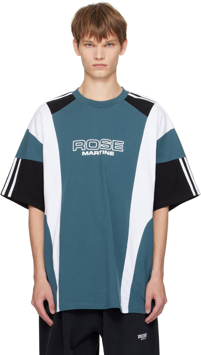 T-paita Martine Rose Martine Rose Oversized Panelled T-Shirt Turkoosi | 630JE01529D