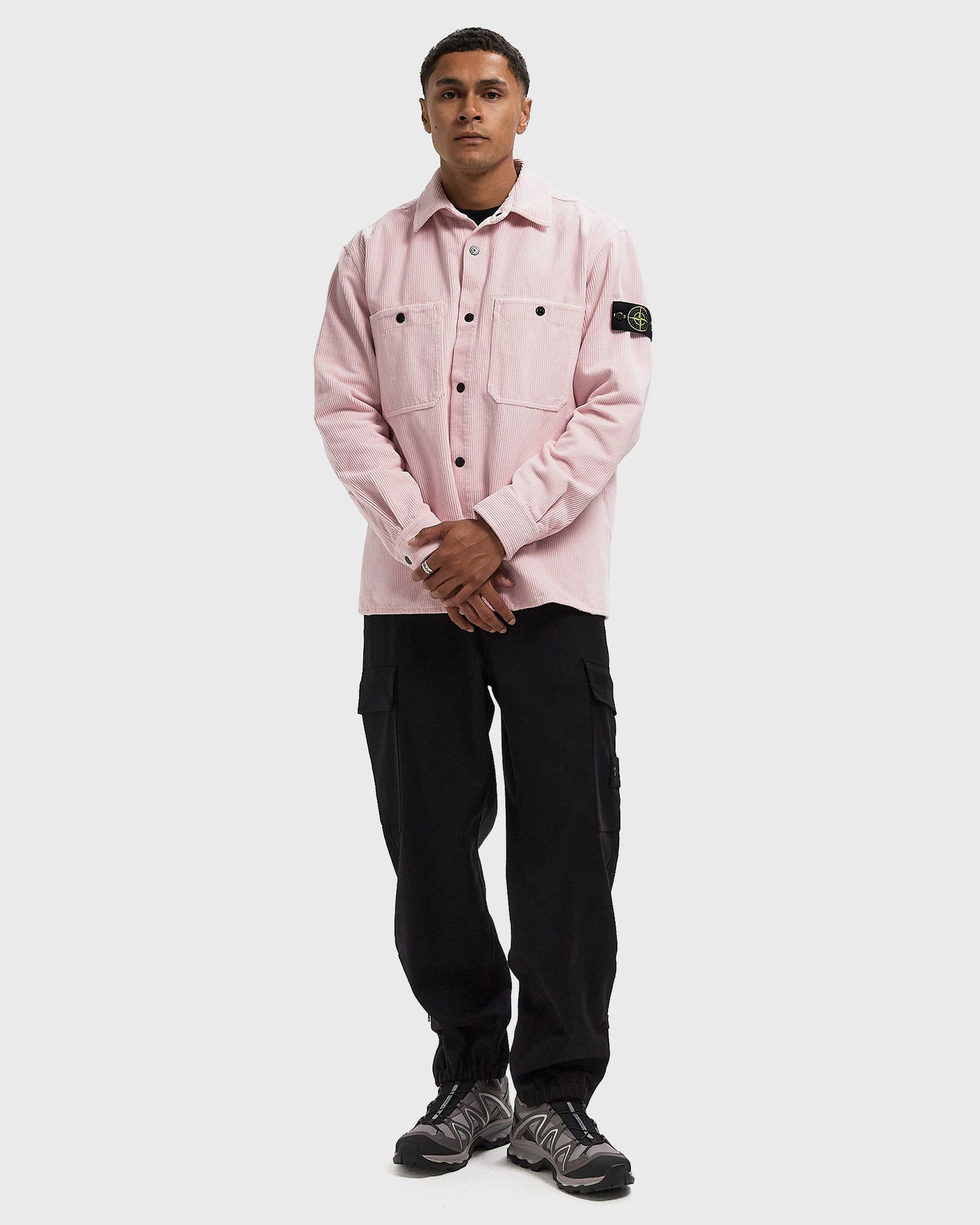 Paita Stone Island Corduroy Overshirt with Chest Pockets Vaaleanpunainen | K2S151200012S0212.V0080, 1