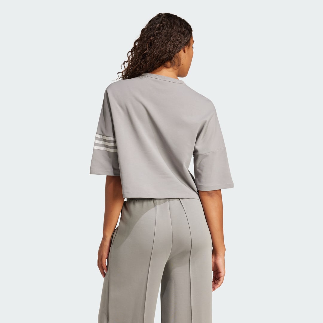 Crop top adidas Performance Neuclassics Cropped Three Stripe Sweatshirt Harmaa | JI8509, 1
