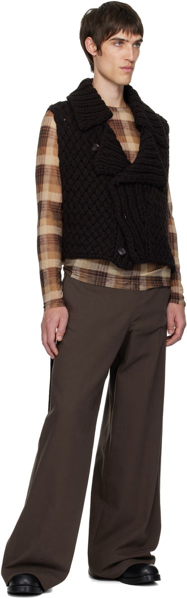 Liivi Dries Van Noten Dries Van Noten Merino Wool Chunky Knit Shawl Collar Vest Musta | 252-021248-2710, 3