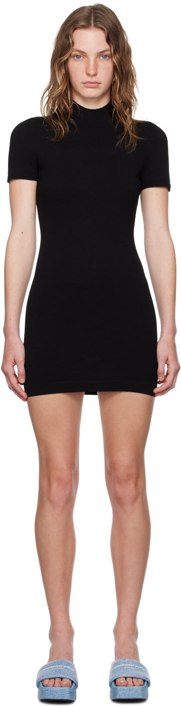 Mekko Alexander Wang Alexanderwang.t Embossed Mini Dress Musta | 4KC3246050