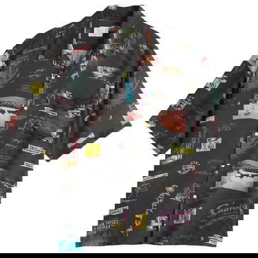 Paita Aries Aries Motel Luxe Hawaiian Shirt, Size Large Musta | AR40104-BLK, 0