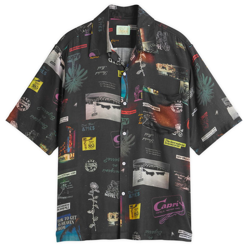 Paita Aries Aries Motel Luxe Hawaiian Shirt, Size Large Musta | AR40104-BLK