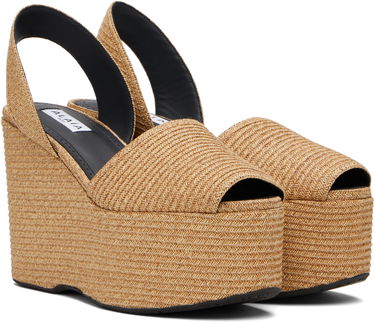 Tennarit ja kengät Alaïa ALAÏA Wedge Paper Straw Heeled Sandals Beige | AA3S129TK054, 3