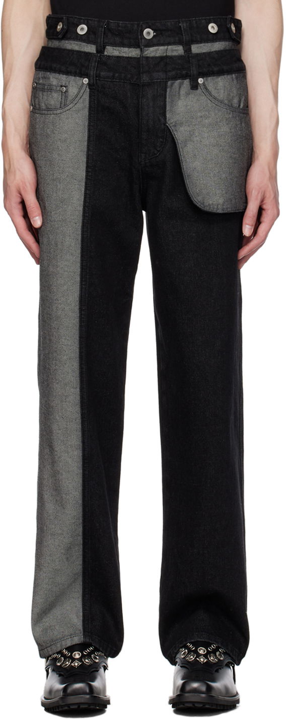 Jeans Feng Chen Wang Feng Chen Wang Inside Out Jeans Musta | FUF16TR01