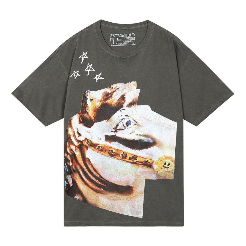 T-paita Cactus Jack by Travis Scott Travis Scott Astroworld Horse Head T-Shirt Harmaa | TC-311