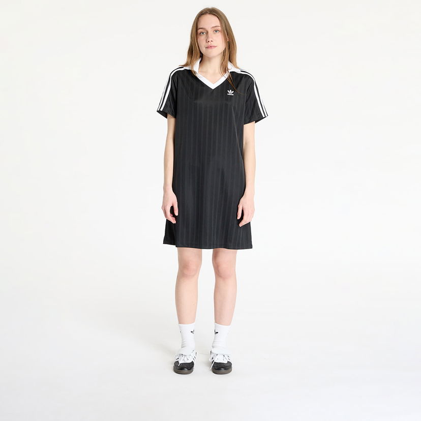 Mekko adidas Originals Adicolor Football Jacquard V-Neck Dress Musta | JD2599