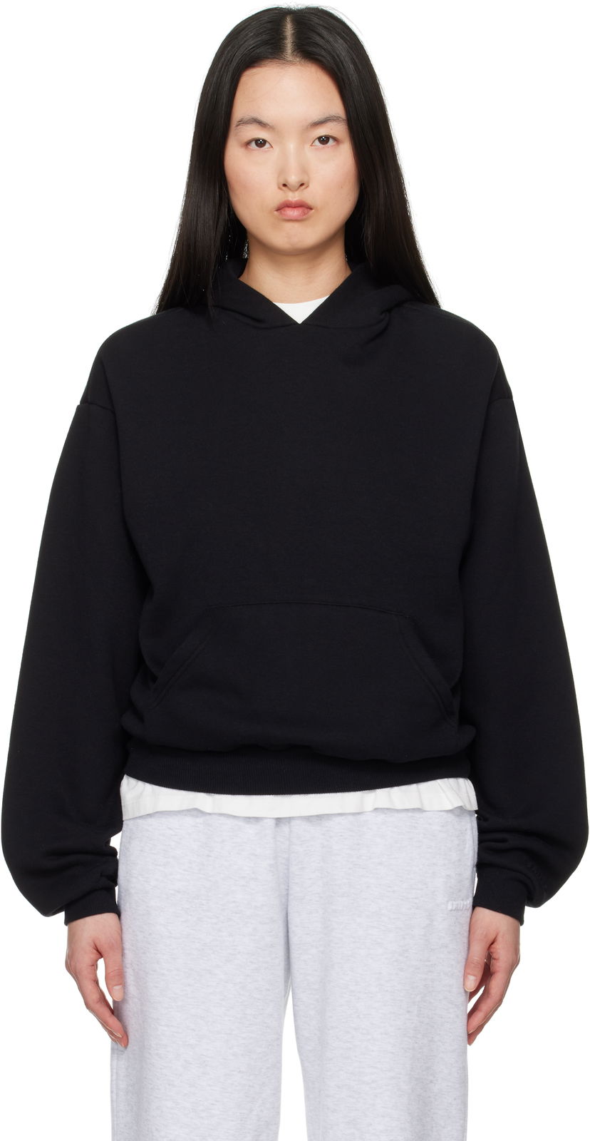 Huppari SKIMS SKIMS Fleece Classic Hoodie Musta | PL-PLO-8365W