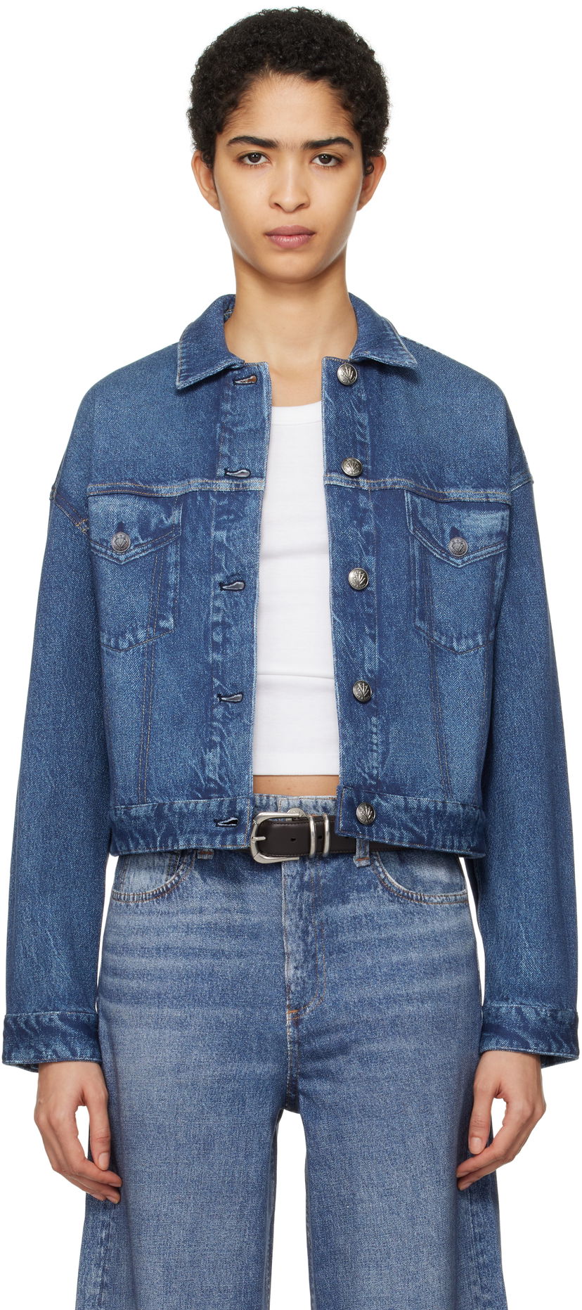 Takki rag & bone Rag & Bone Miramar Fleece Trucker Jacket Sininen | WCW24H40038203