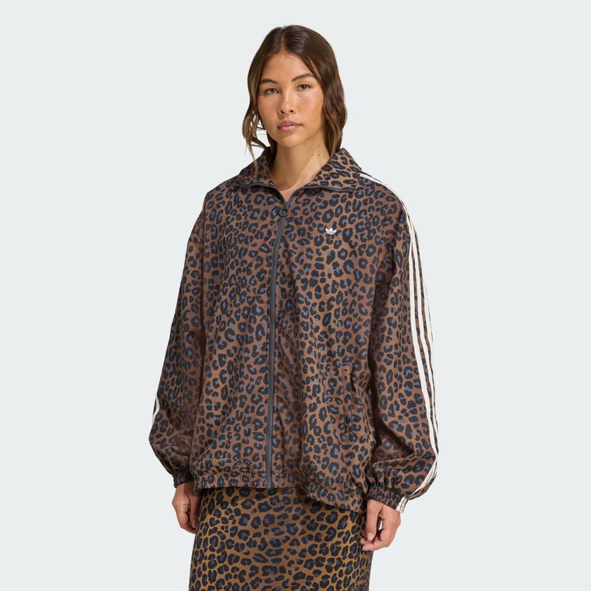 Takki adidas Performance Leopard Firebird Oversized Track Jacket Ruskea | JW7301