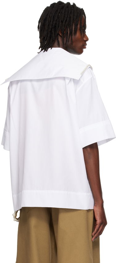 Paita Simone Rocha Simone Rocha Cargo Flap Pocket Sailor Collar Shirt Valkoinen | 5312B 1025, 2