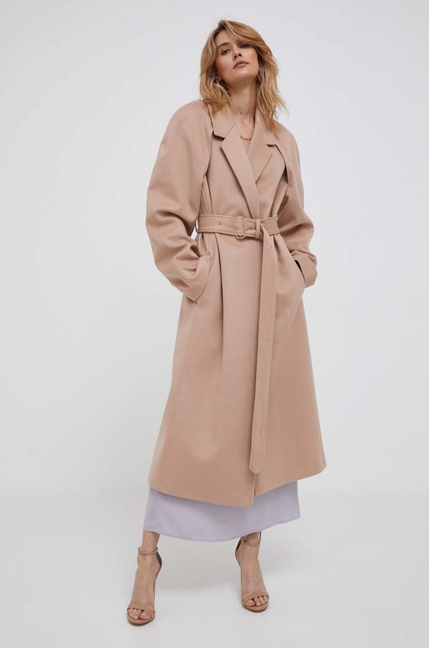 Takit CALVIN KLEIN Belted Waist Oversized Coat Beige | K20K205496, 0