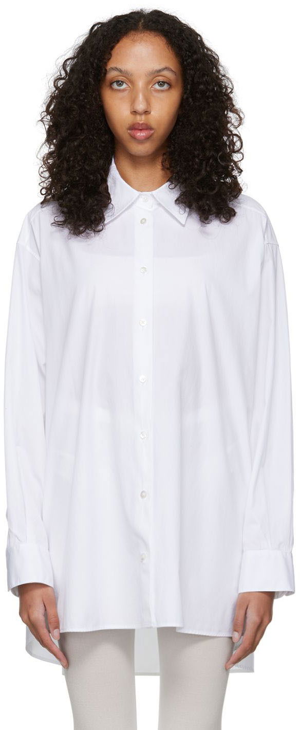 Paita The Row Luka Oversized Cotton Poplin Shirt Valkoinen | 5648-W2043