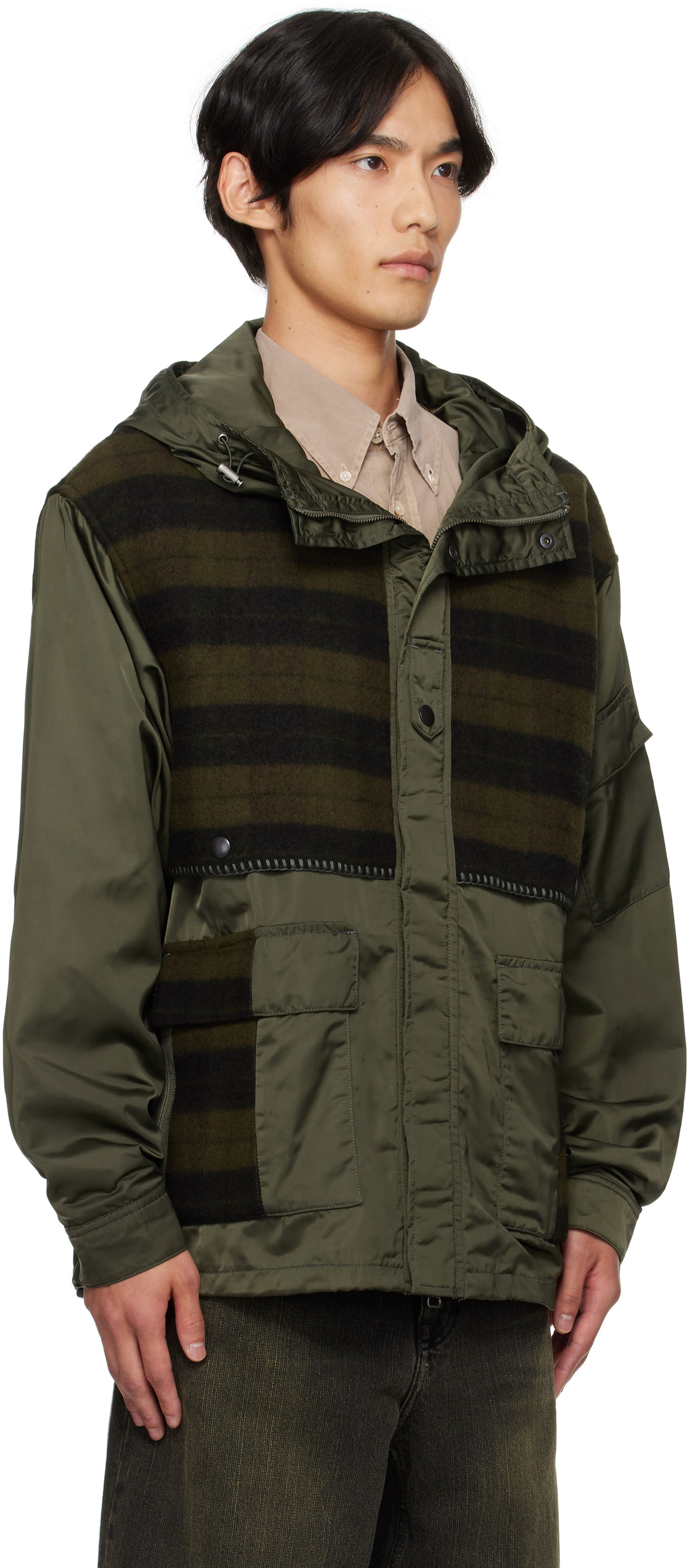 Takki Andersson Bell Andersson Bell Check Layered Hooded Jacket Vihreä | awa717u, 1